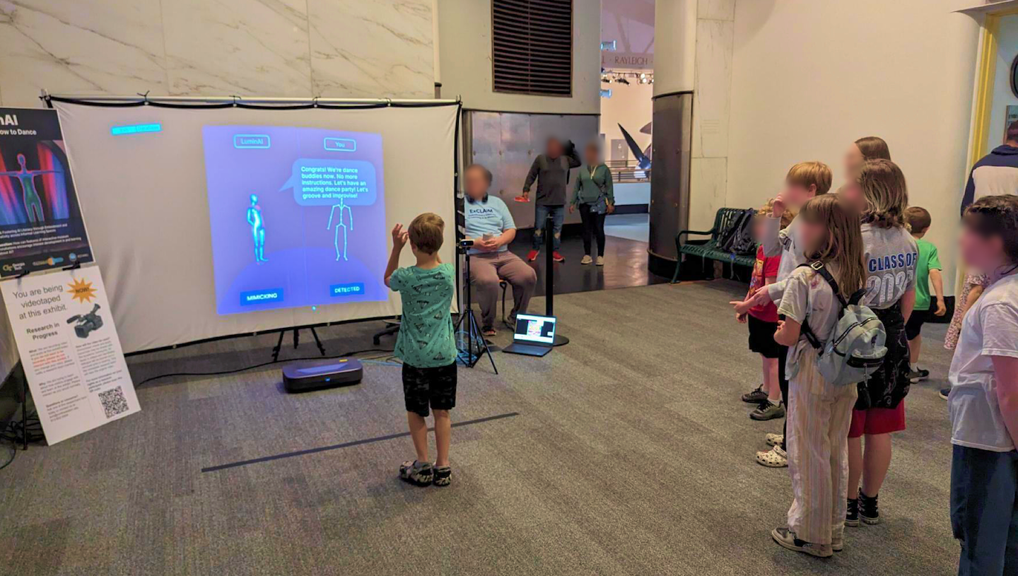 Fostering AI Literacy with LuminAI through Embodiment and Creativity in Informal Learning Spaces